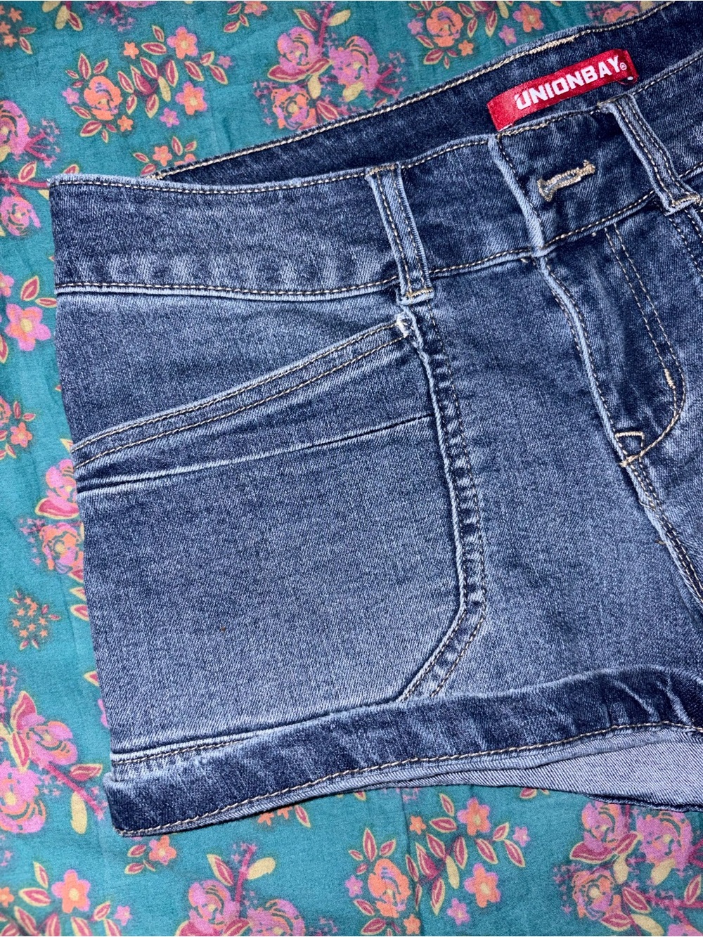 UNIONBAY Women's Dark Wash Denim Shorts - Blue - Picture 3 of 5